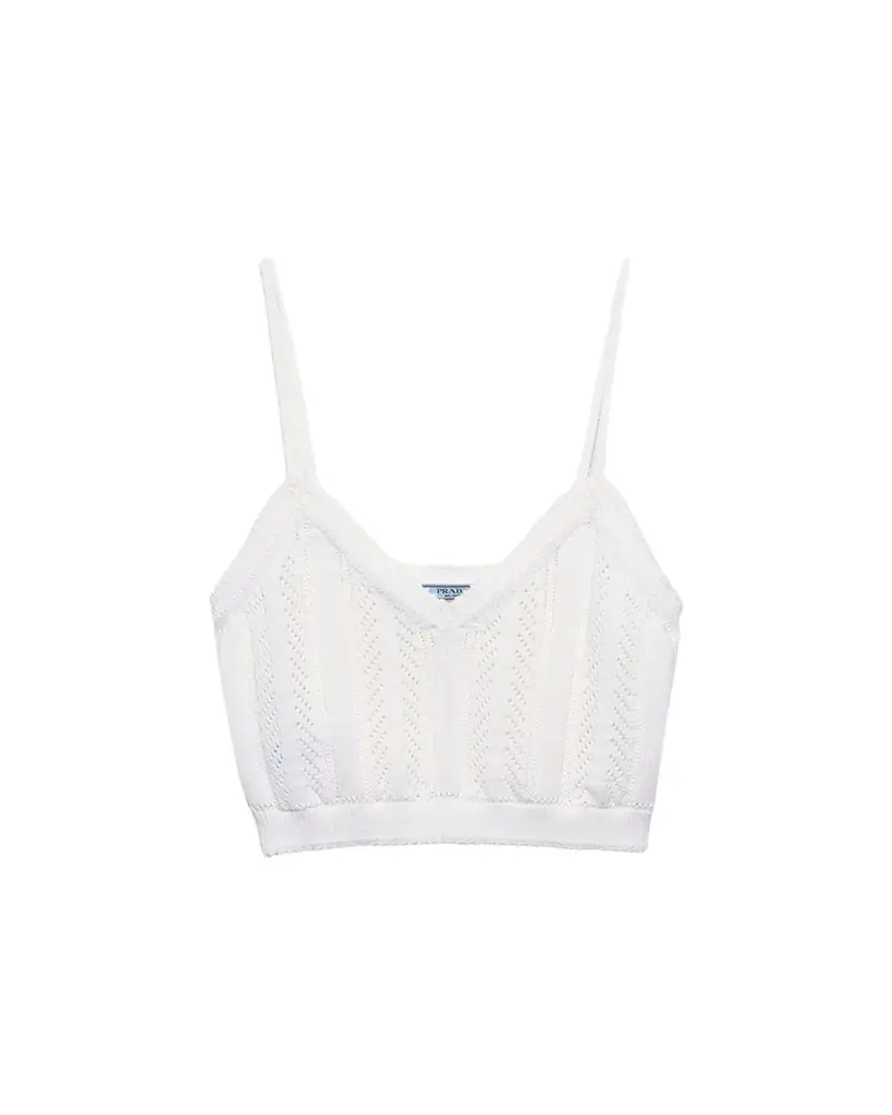 Prada Crop Cotton Tank Top