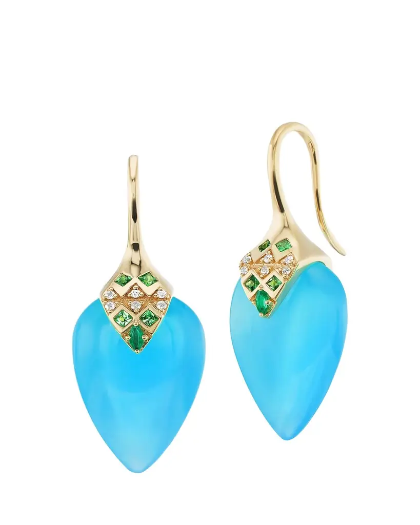 Orly Marcel Temple Carved Turquoise Earrings