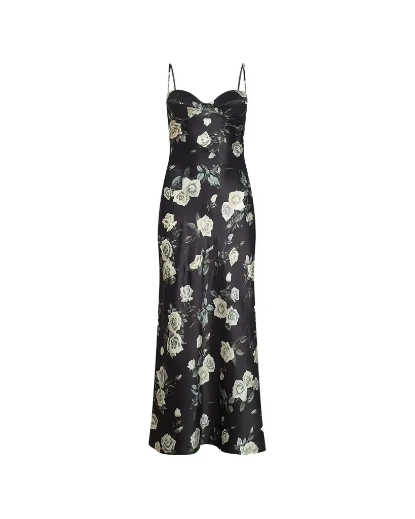 L'Agence Sayla Bias-Cut Silk Gown