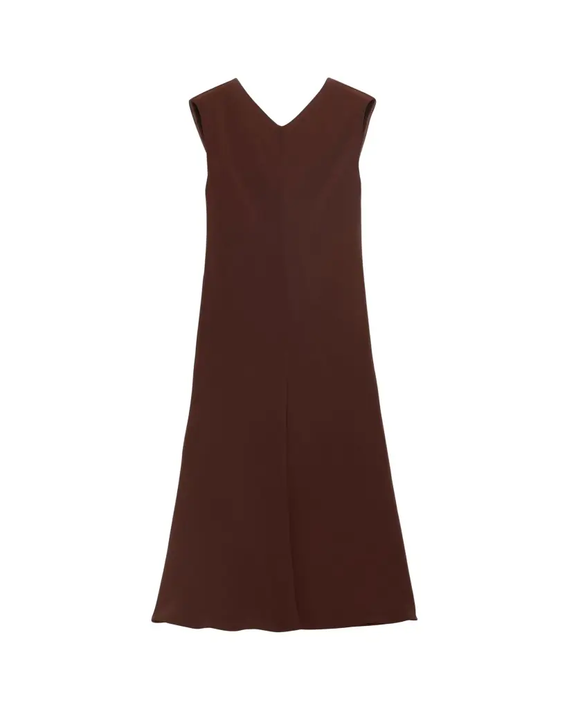 Prada Sleeveless Open-Back Cady Crepe Midi Dress