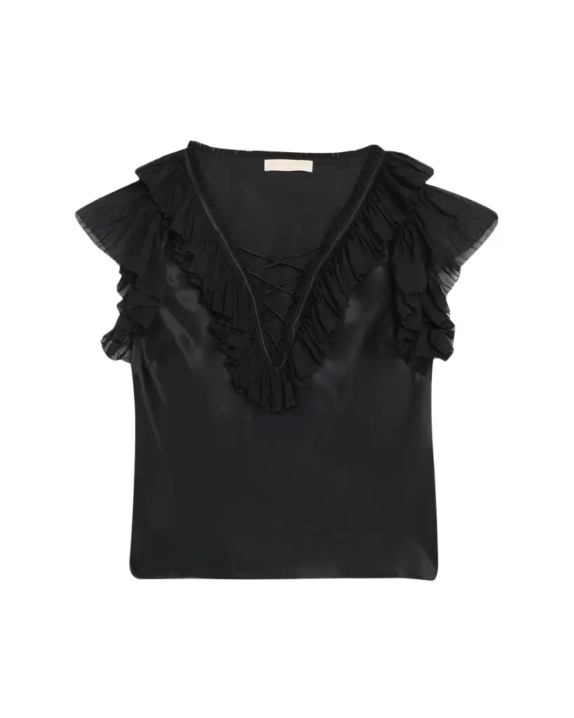 Ulla Johnson Ilyana Silk Ruffle Blouse