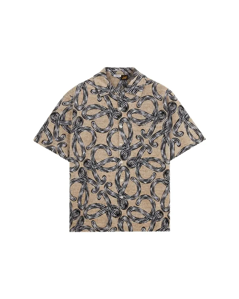 Loewe x Paula's Ibiza Men's Towel Terry Jacquard L-Script Short-Sleeve Shirt