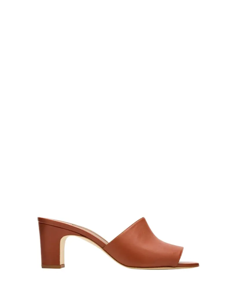 Manolo Blahnik 70mm Rapallabar Leather Mules