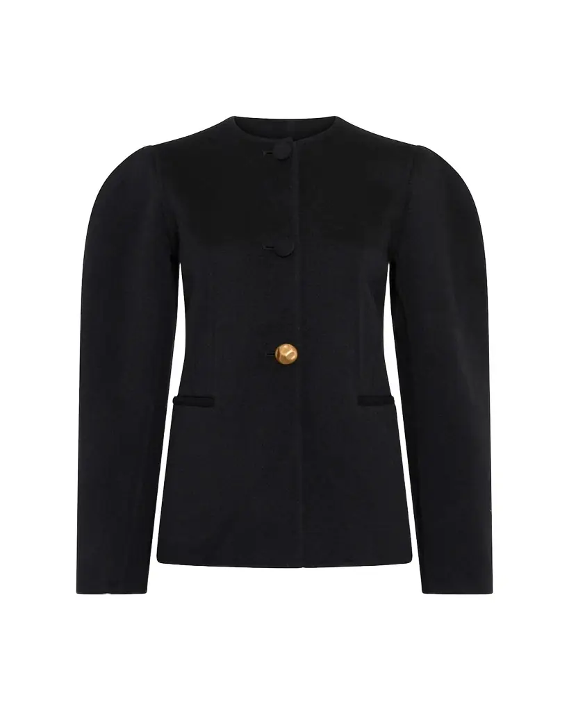 Gabriela Hearst Daelan Cashmere Single-Breasted Collarless Jacket