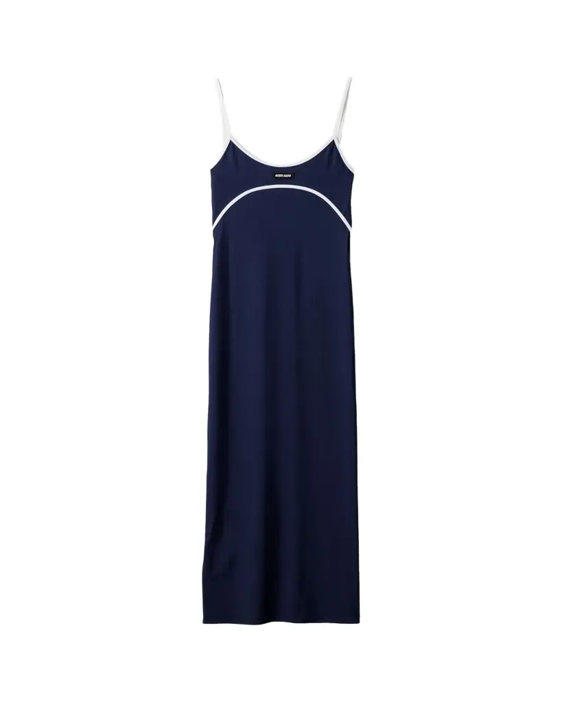 Miu Miu Sleeveless Empire Jersey Midi Dress