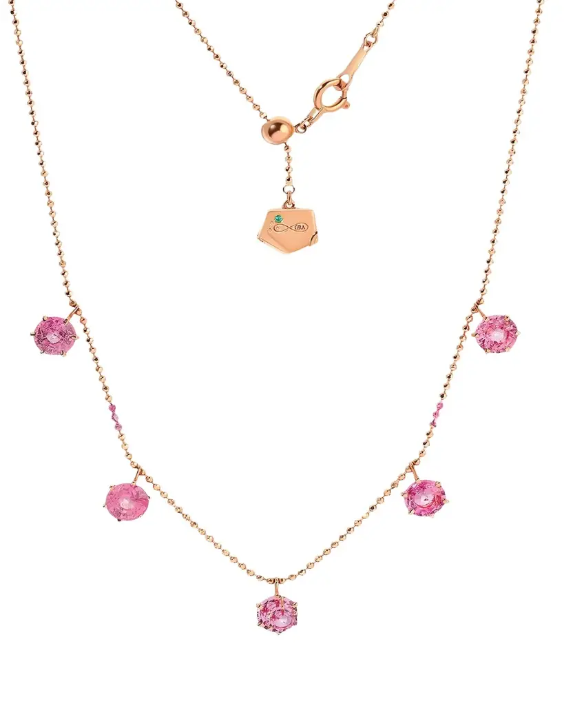 Graziela Gems 18K Pink Sapphire Floating Necklace