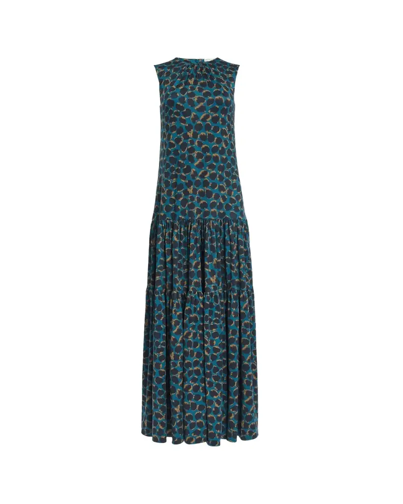 Altuzarra Liza Spotted Jersey Tiered Maxi Dress