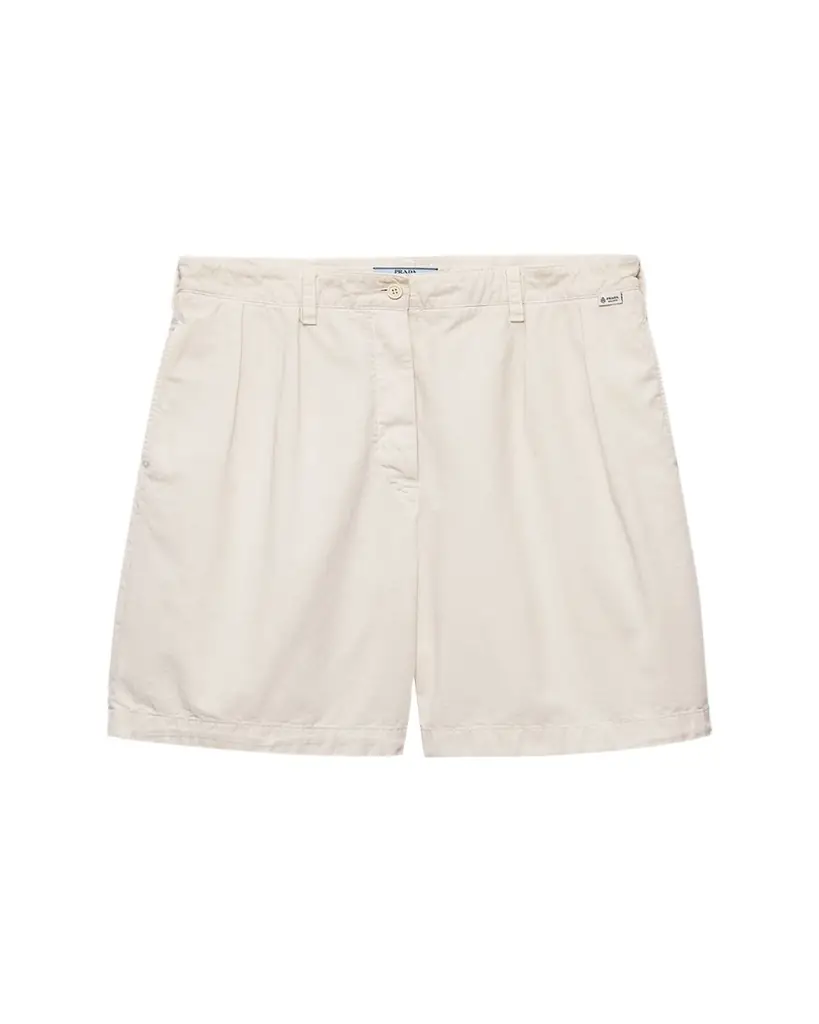 Prada Old Gabardine Cotton Bermuda Shorts