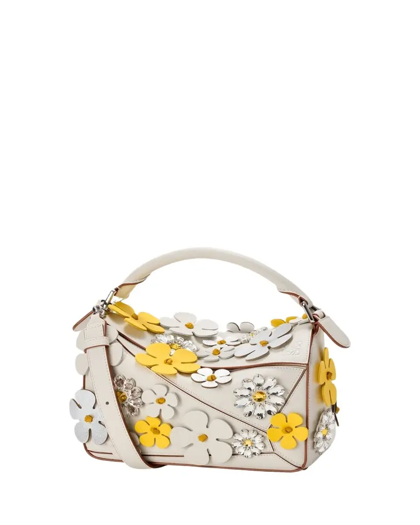 Loewe x Paula's Ibiza Puzzle Daisy Top-Handle Bag in Leather