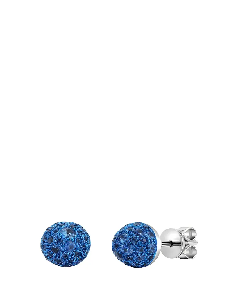 Graziela Gems 18K Blue Sapphire Bahia Stud Earrings