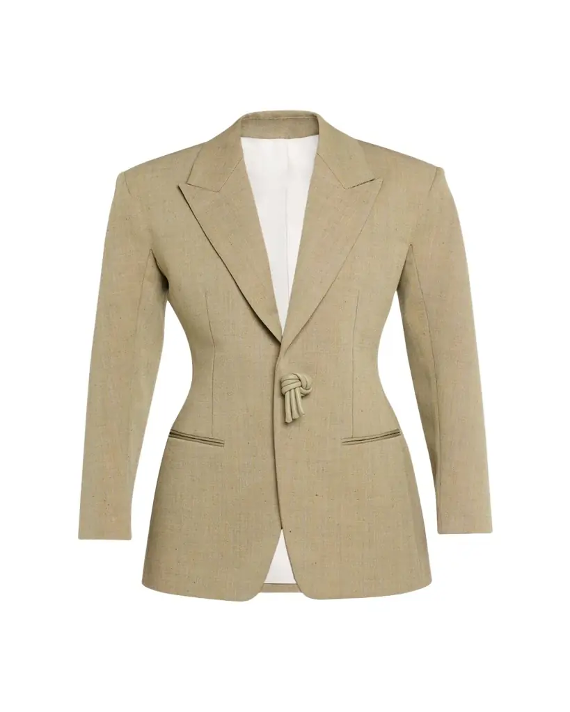 Bottega Veneta Oversized Wool-Linen Single-Breasted Jacket