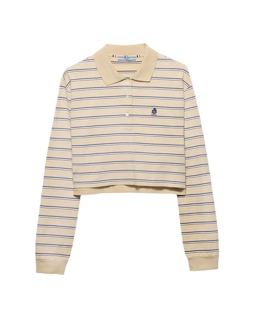 Prada Striped Pique Polo Shirt