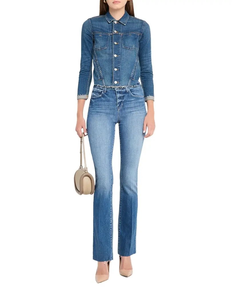 L 'Agence Janelle Slim Raw-Edge Jacket