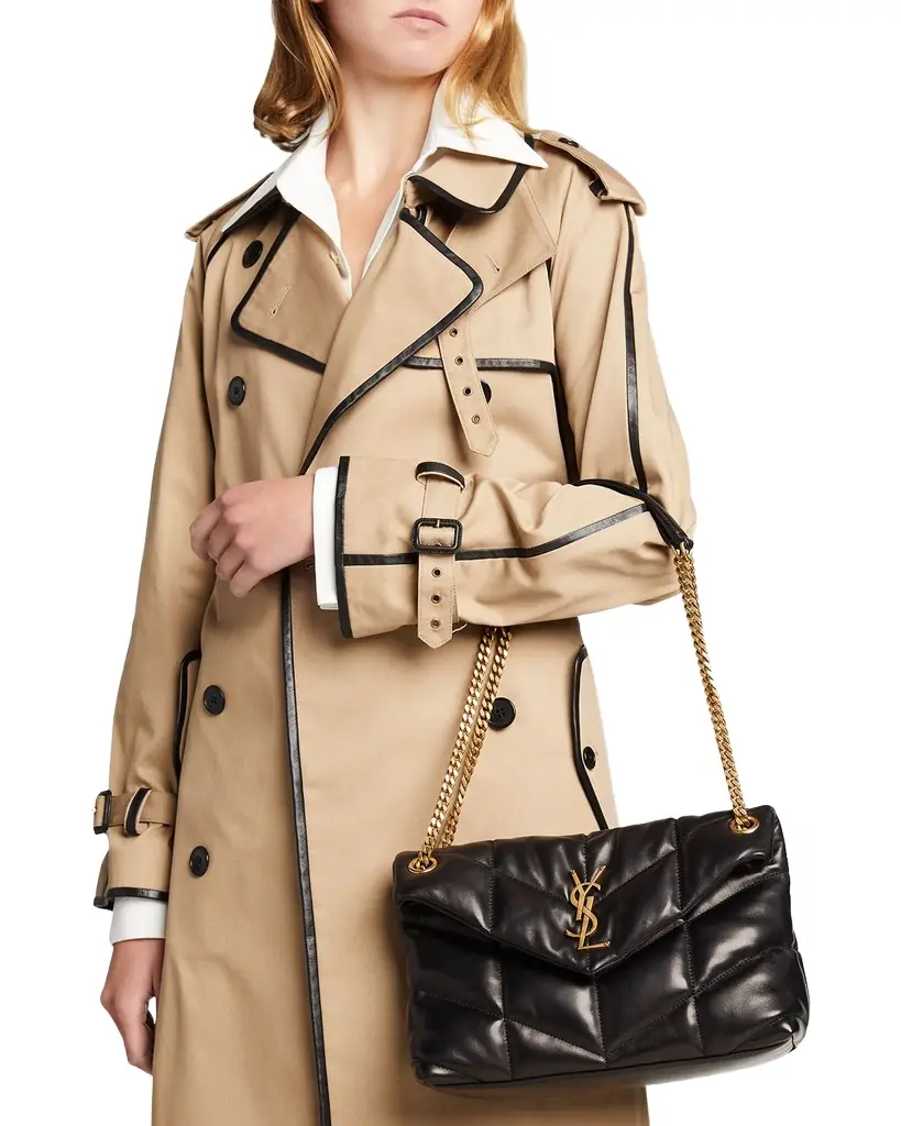 Saint Laurent Lou Puffer Small YSL Shoulder Bag in Quilted Leather