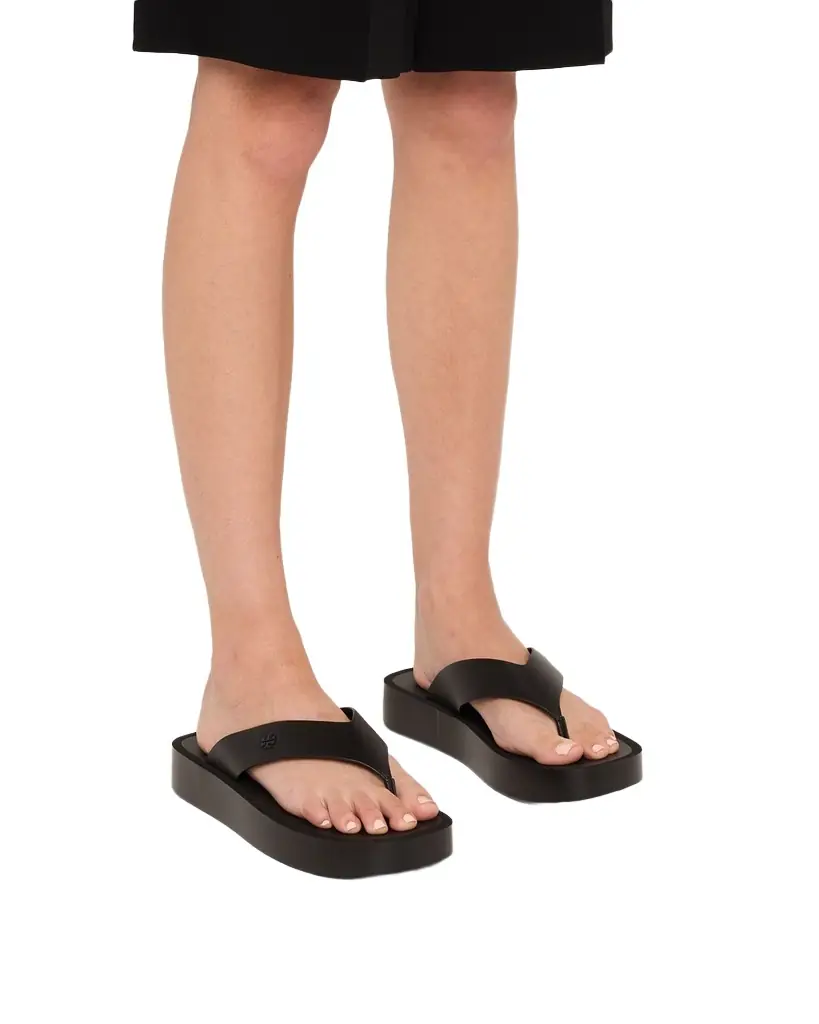 Tory Burch Leather Medallion Flip Flop Sandals