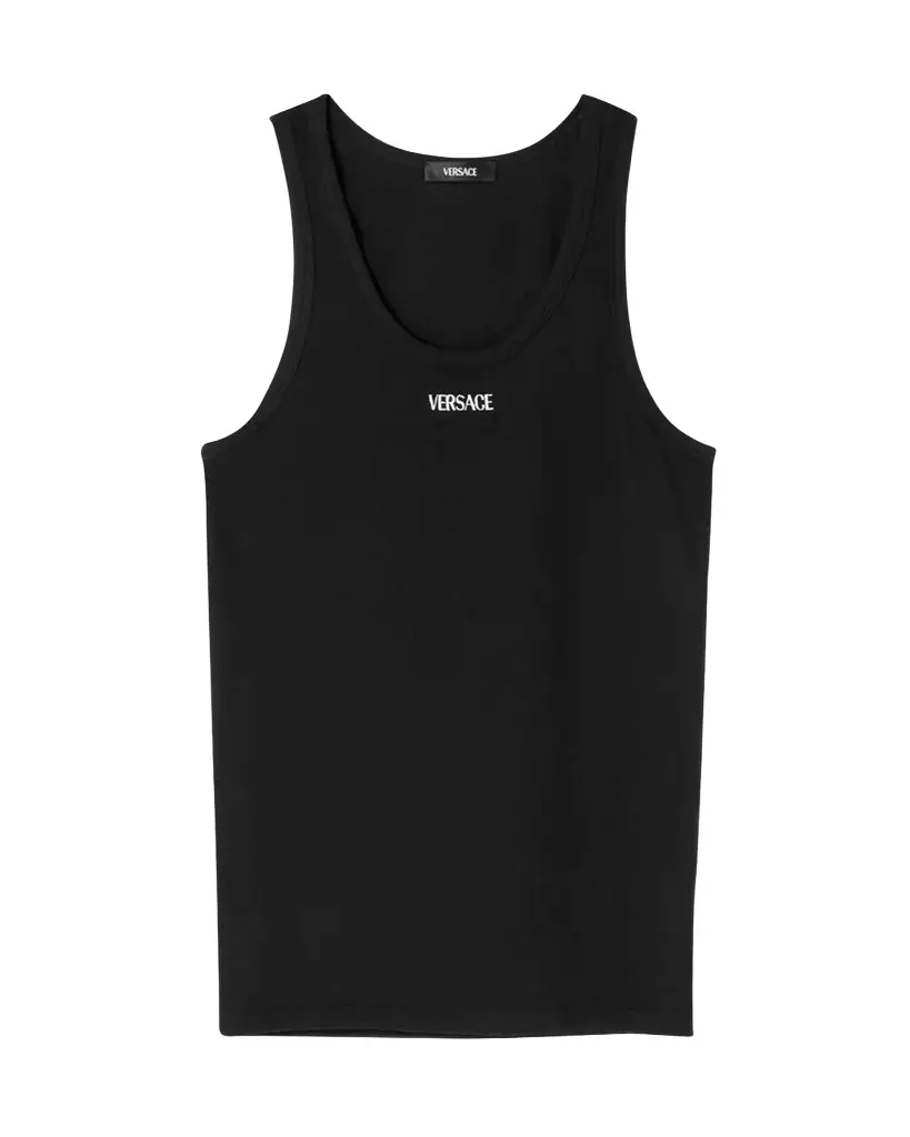 Versace Men 's Embroidered Logo Tank Top