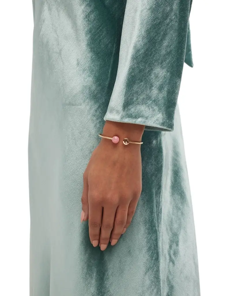 Chopard Happy Diamonds Planet 18K Rose Gold Rhodochrosite Bracelet, Size Medium