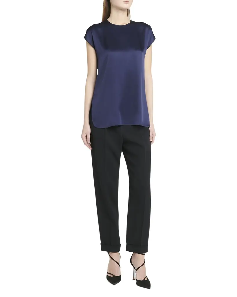 Giorgio Armani Cap-Sleeve Silk Blouse
