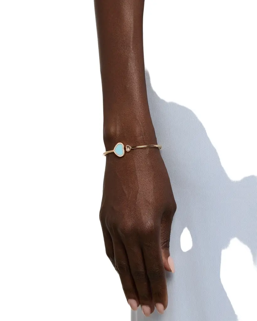 Chopard Happy Hearts 18K Rose Gold Turquoise Mother-of-Pearl Bracelet