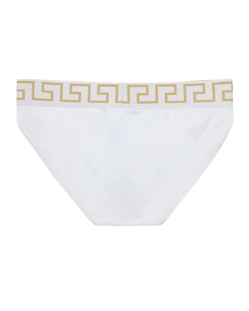 Versace Men 's Greek Key Organic Cotton Stretch Briefs