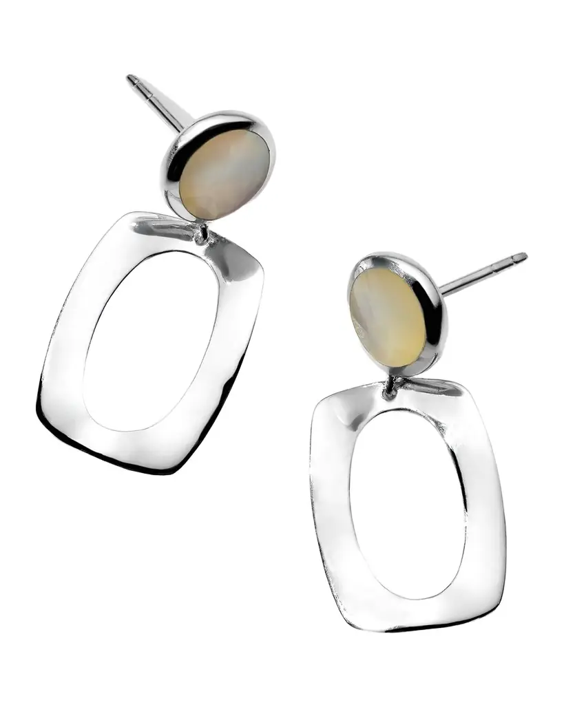 Ippolita Rock Candy Sterling Silver Small Dot and Frame Post Earrings