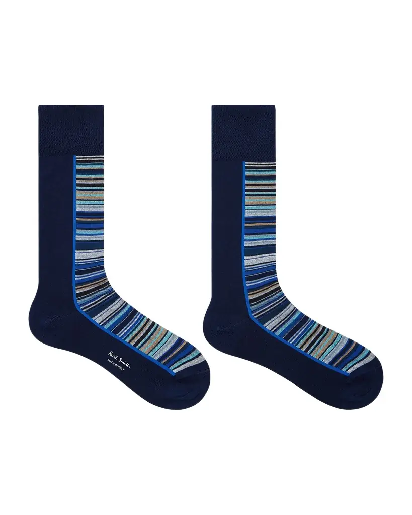 Paul Smith Men 's Half Signature Stripe 2-Pack Crew Socks