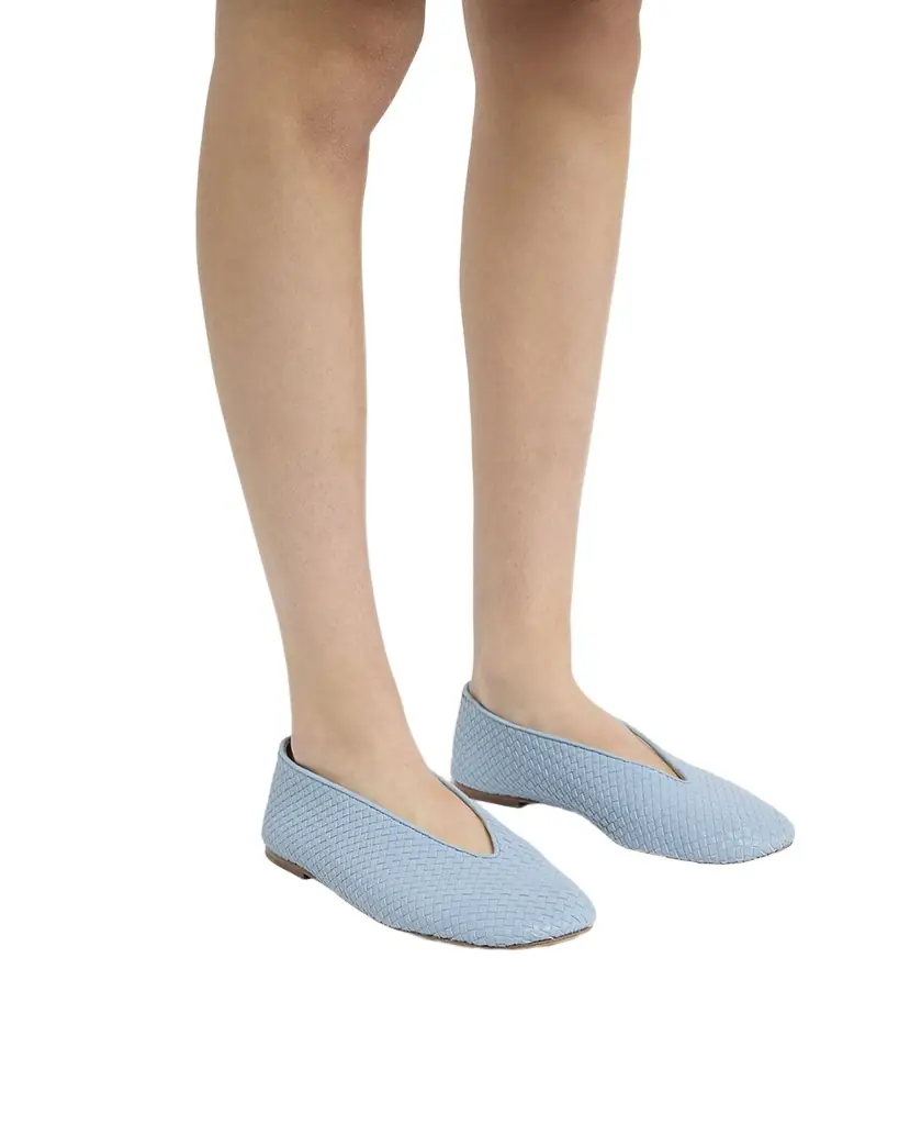 Bottega Veneta Micro Woven Nappa Leather Ballerina Flats