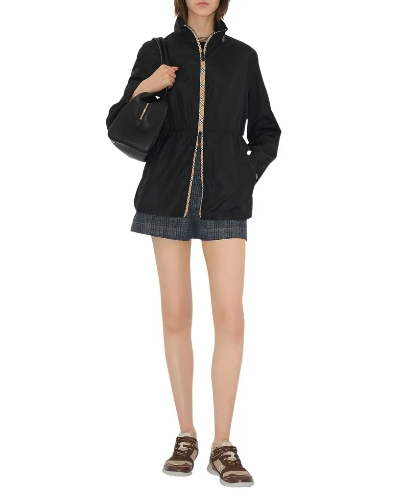 Burberry Blackpool Check-Trim Technical Zip Jacket