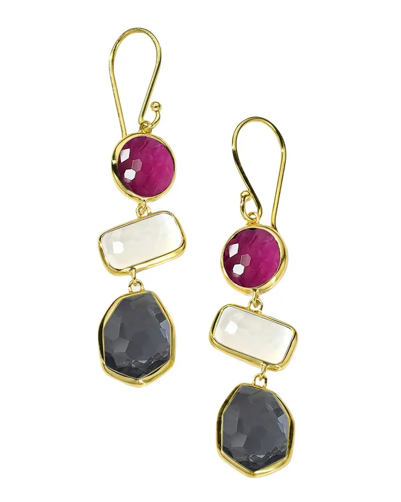 Ippolita 18K Rock Candy 3-Stone Drop Earrings in Siena
