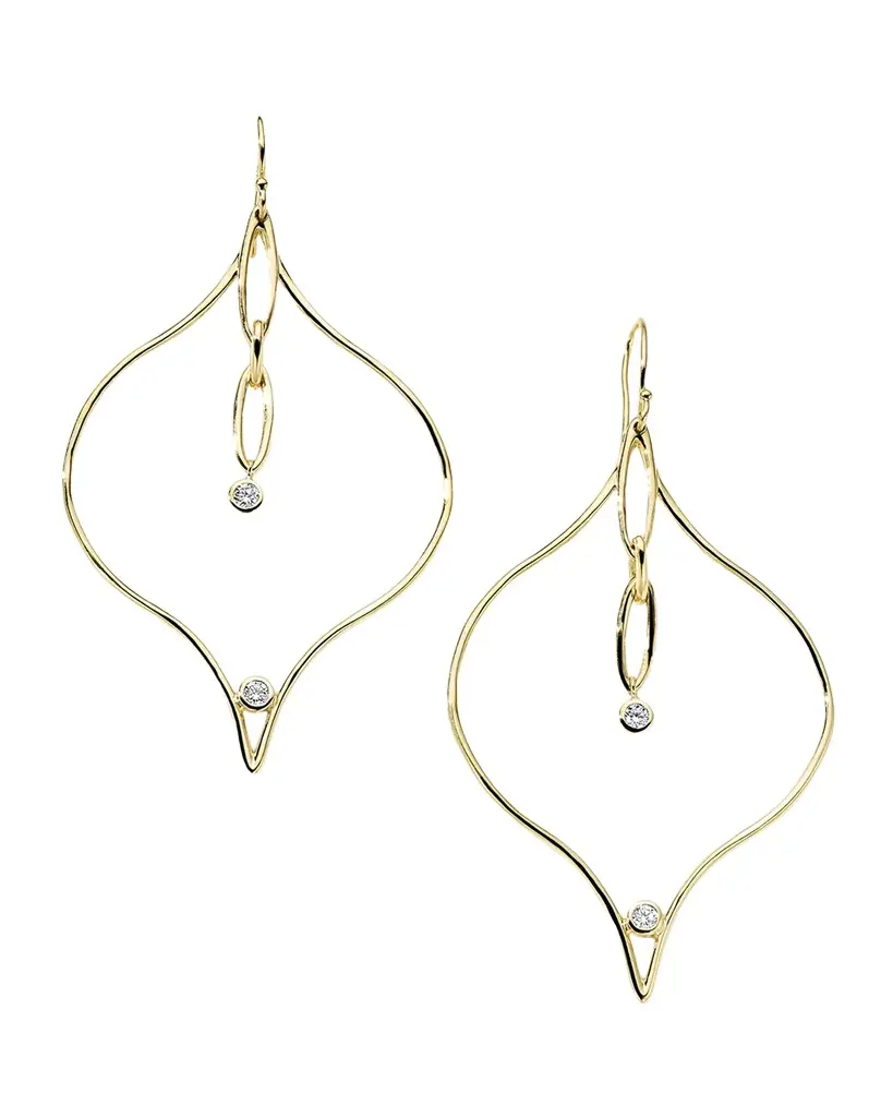 Ippolita 18K Stardust Squiggle Links Ornament Earrings with Diamonds