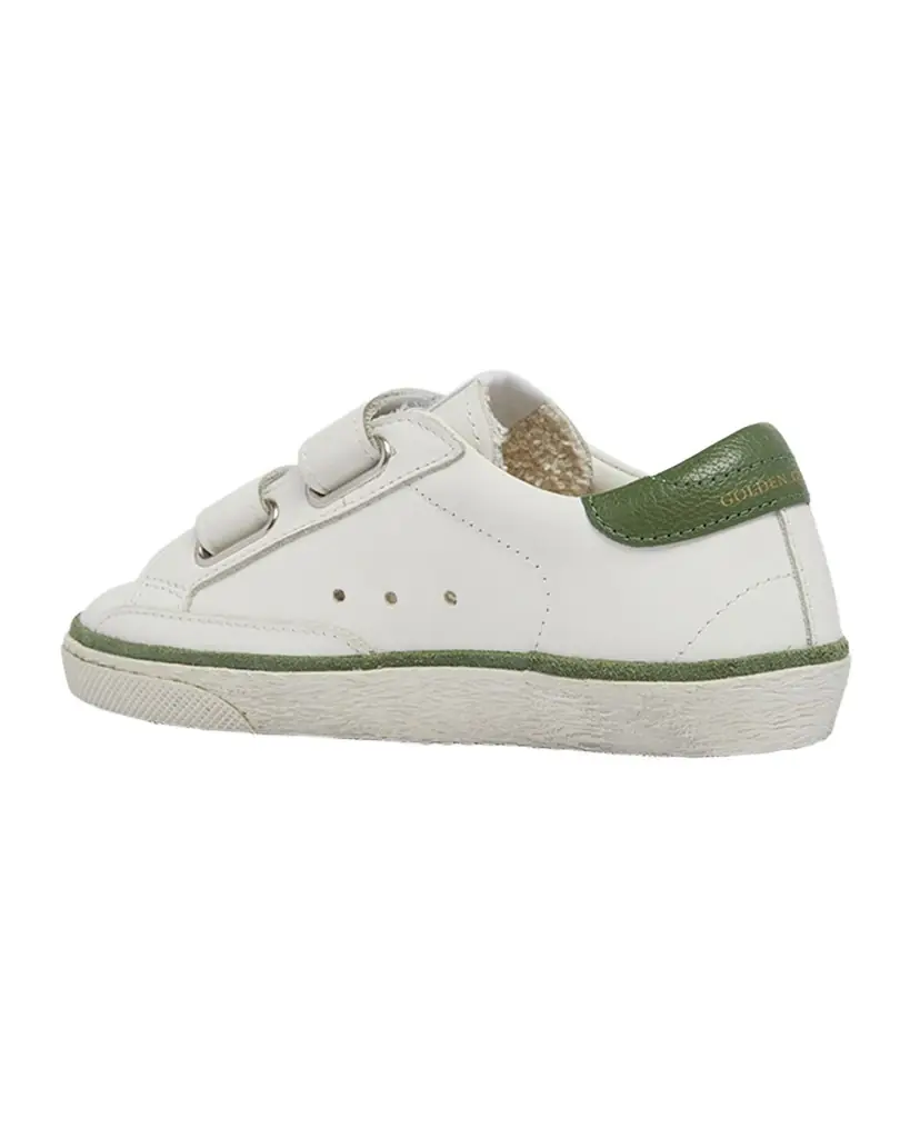 Golden Goose Boy 's Old School Leather Double Grip-Strap Sneakers, Baby/Toddler