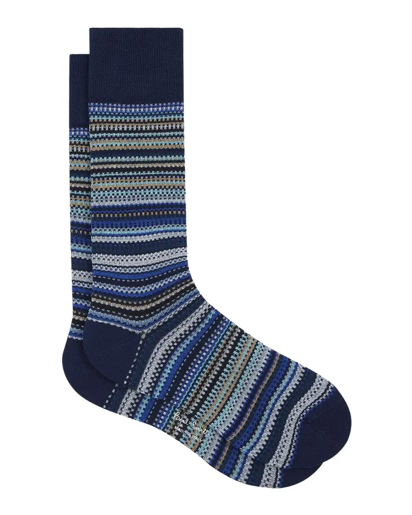 Paul Smith Men 's Pique Signature Stripe Crew Socks