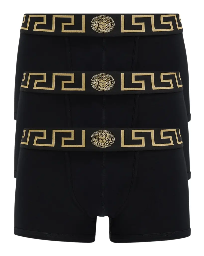 Versace Men 's 3-Pack Low Rise Greca Trunk