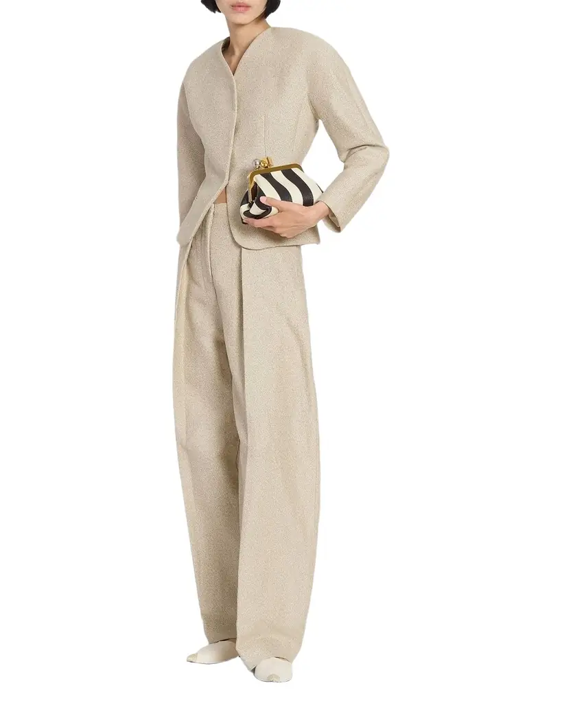 Jacquemus Le Berlingot Striped Rond-Carre Clutch Bag