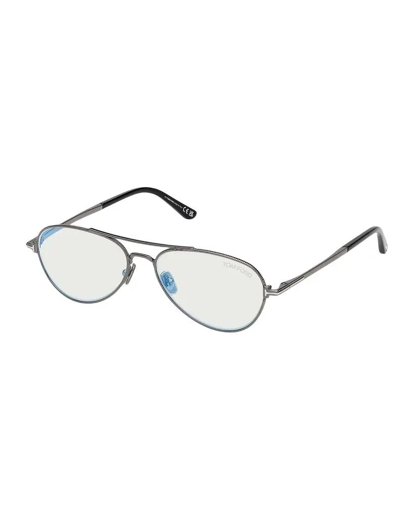 TOM FORD 56MM Blue Block Aviator Eyeglasses