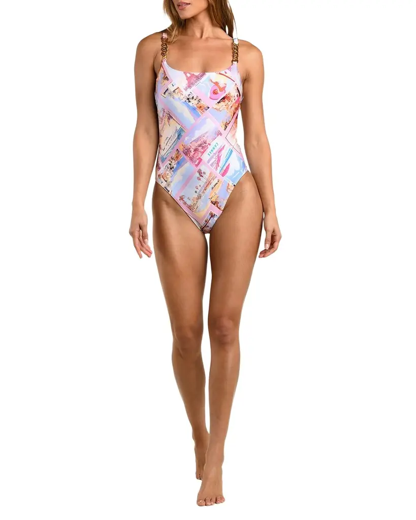 L 'Agence Remi Postcard One-Piece Swimsuit
