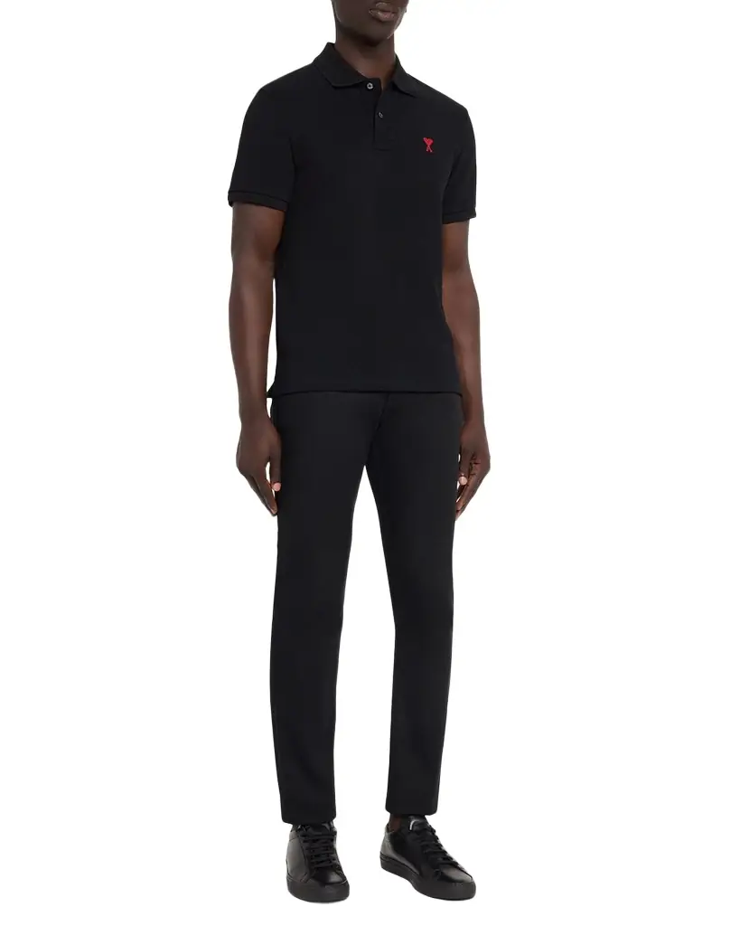 Ami Paris Men 's Ami de Coeur Cotton Polo Shirt