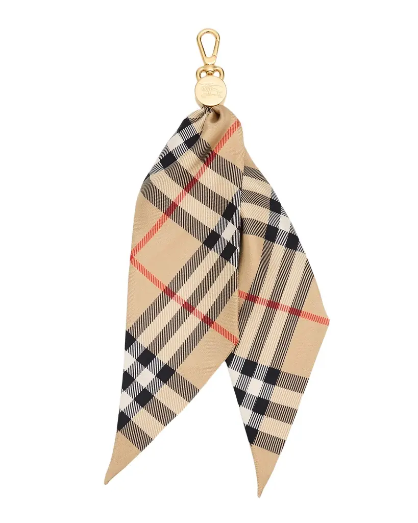 Burberry Check Silk Scarf Bag Charm