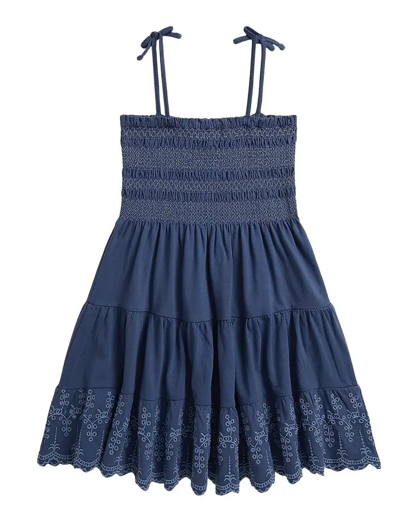 Polo Ralph Lauren Little Girl 's & Girl 's Smocked Eyelet Cotton Jersey Dress