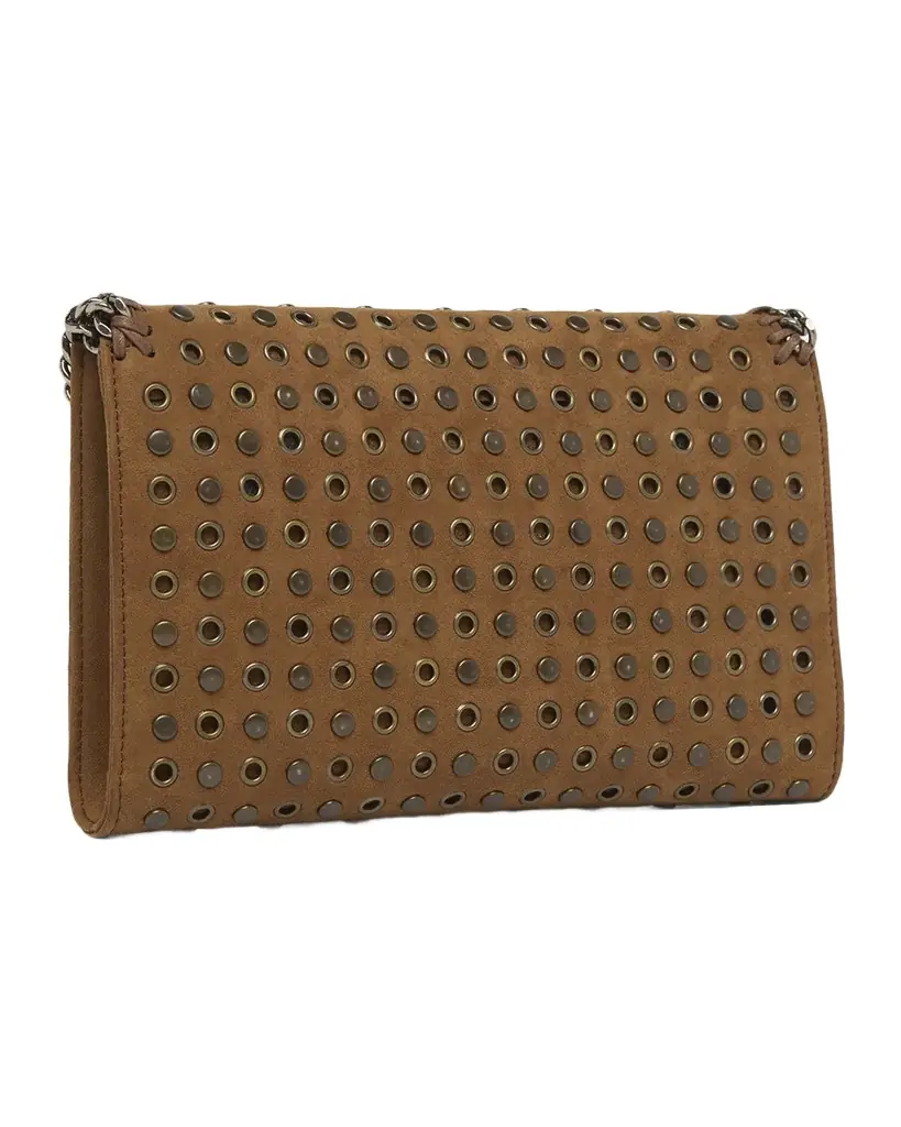 Stella McCartney Falabella Studded Vegan Suede Wallet