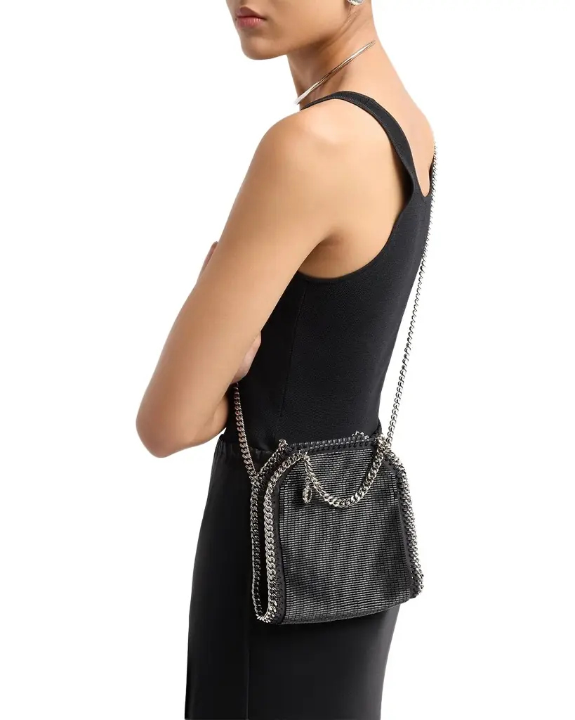 Stella McCartney Falabella Tiny Beaded Vegan Leather Crossbody Bag