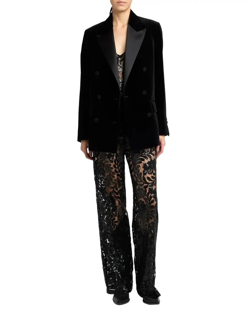 Golden Goose Journey Sequined Floral-Embroidered Tulle Tank Top