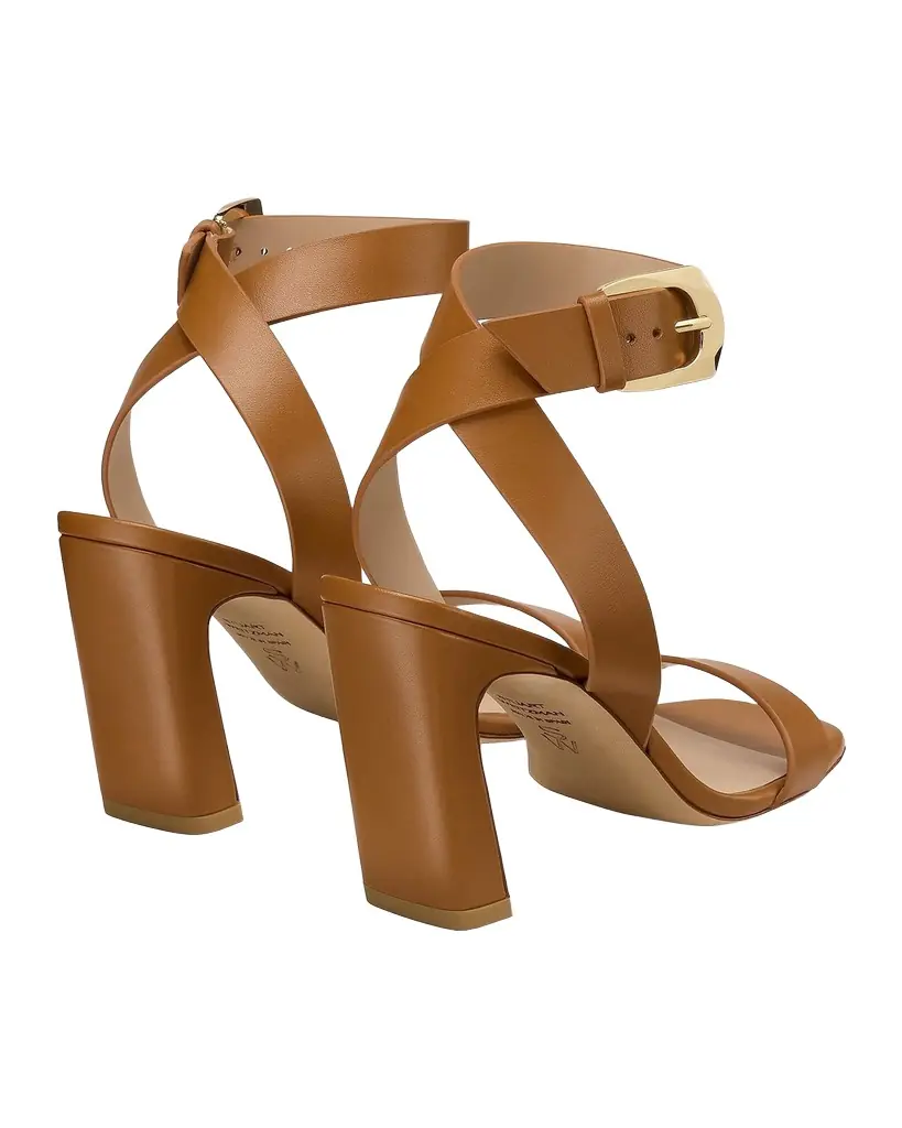 Stuart Weitzman 85mm Sai Leather Ankle-Strap Sandals