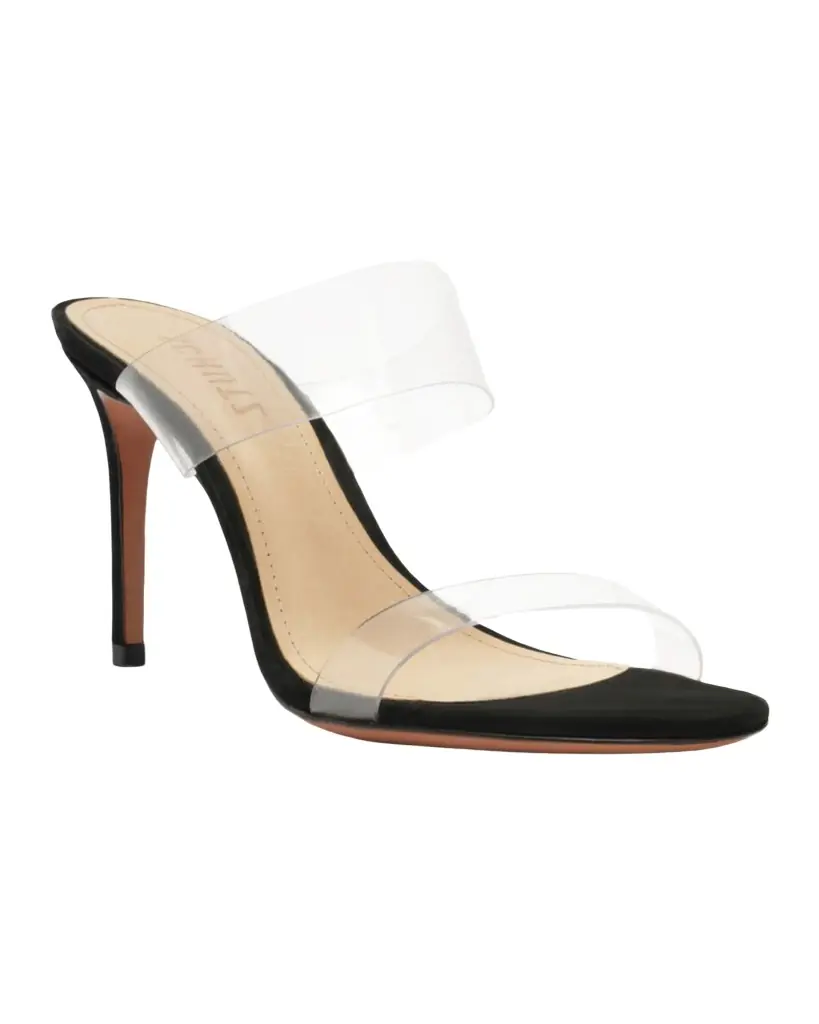 Schutz Ariella Strappy See-Through Vinyl Slide High-Heel Sandals