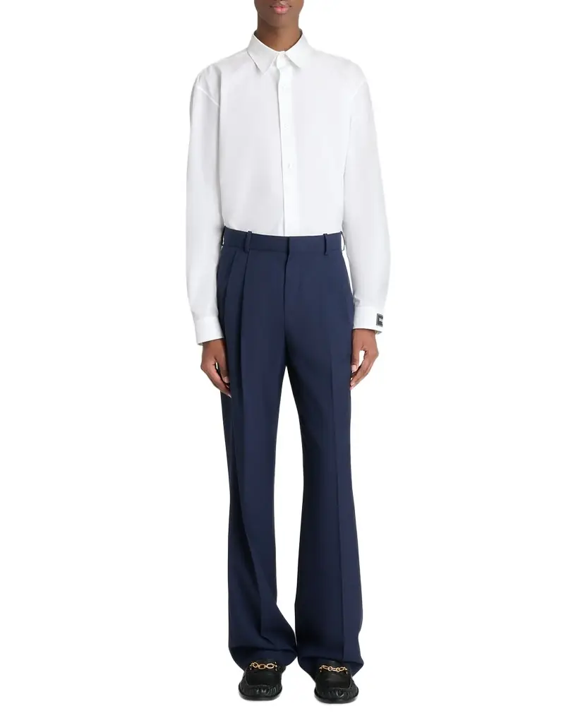 Balmain Men 's Straight Leg Double-Pleated Trousers