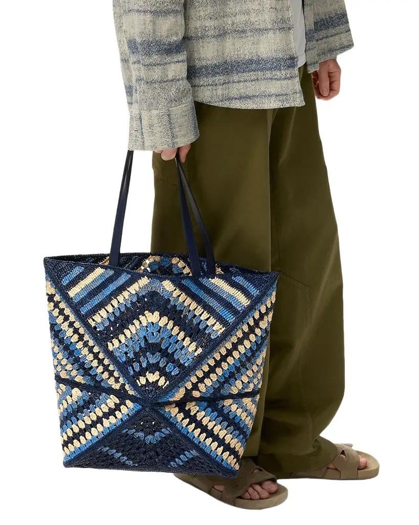 Loewe x Paula's Ibiza Men 's Puzzle Fold XL Raffia Tote Bag