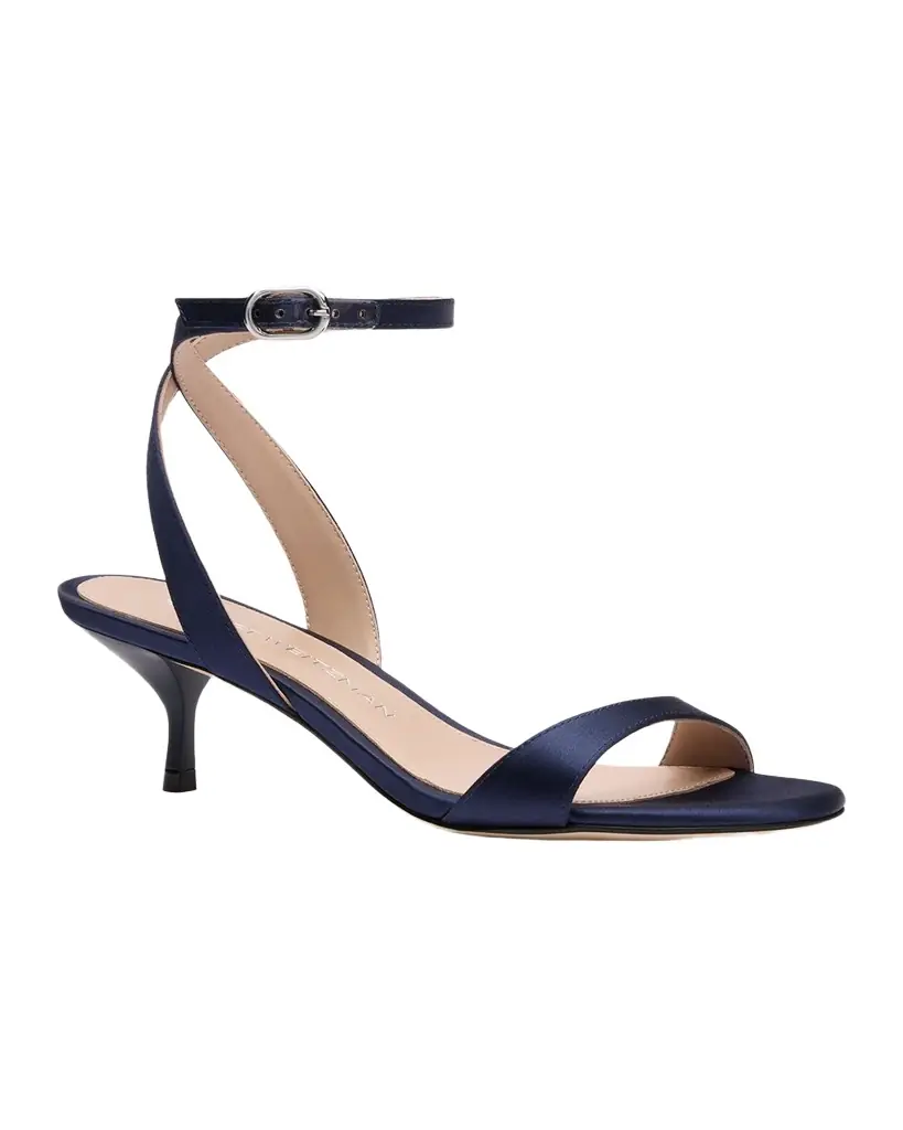 Stuart Weitzman 50mm Kellie Satin Ankle-Strap Sandals
