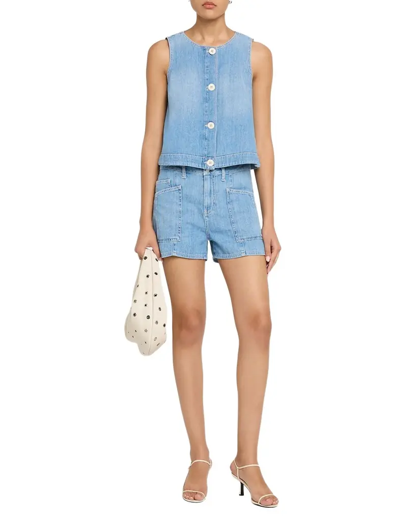 L 'Agence Kyra High-Rise Denim Shorts