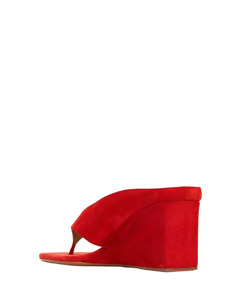 ALAIA Suede Wedge Thong Sandals