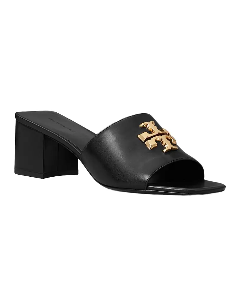 Tory Burch 55mm Eleanor Medallion Leather Slide Sandals